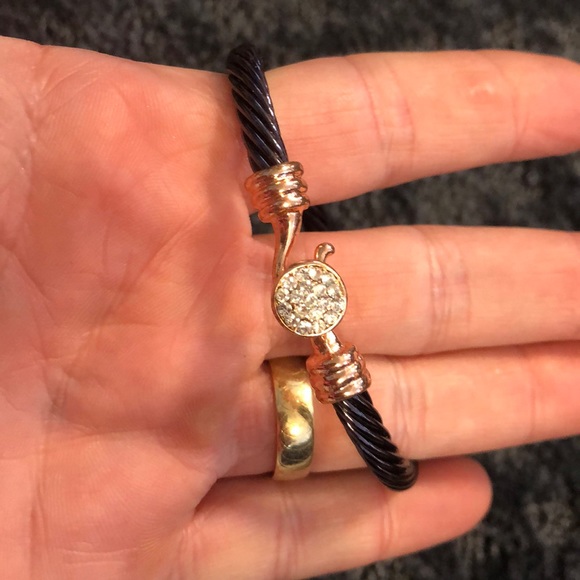 Chocolate rose gold tone sparkle CZ chips bracelet - Picture 3 of 8